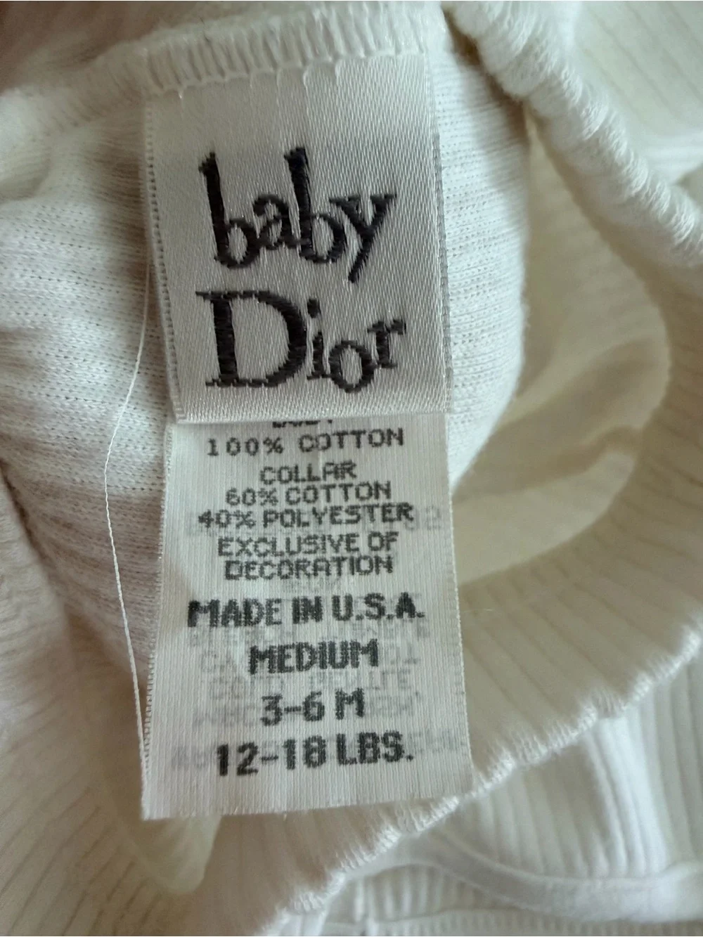 Dior Cream Ribbed Knit Matching Set